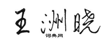 駱恆光王洲曉行書個性簽名怎么寫