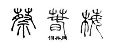 陳聲遠蔡春梅篆書個性簽名怎么寫