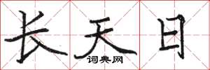 駱恆光長天日楷書怎么寫