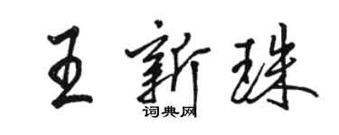 駱恆光王新珠行書個性簽名怎么寫