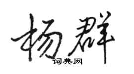 駱恆光楊群行書個性簽名怎么寫