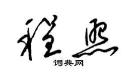 梁錦英程照草書個性簽名怎么寫