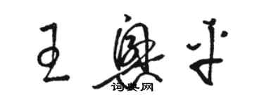 駱恆光王興平草書個性簽名怎么寫