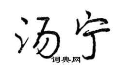曾慶福湯寧行書個性簽名怎么寫