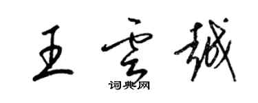 梁錦英王雲越草書個性簽名怎么寫