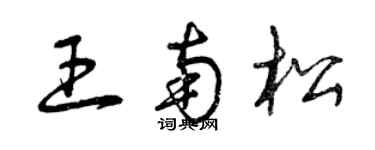 曾慶福王南松草書個性簽名怎么寫