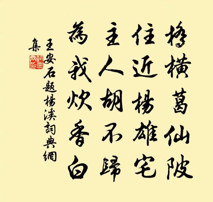 王安石題楊溪書法作品欣賞