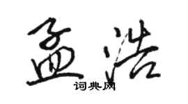 駱恆光孟浩行書個性簽名怎么寫