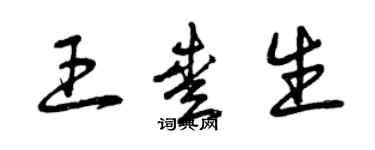 曾慶福王愛生草書個性簽名怎么寫