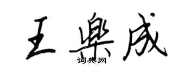 王正良王樂成行書個性簽名怎么寫