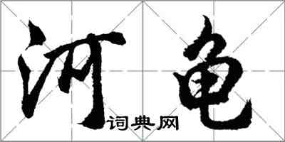 胡問遂河龜行書怎么寫