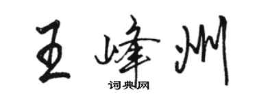 駱恆光王峰州行書個性簽名怎么寫