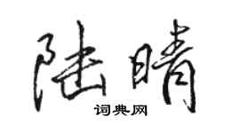 駱恆光陸晴行書個性簽名怎么寫