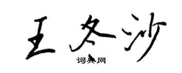 王正良王冬沙行書個性簽名怎么寫