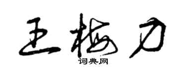 曾慶福王梅力草書個性簽名怎么寫