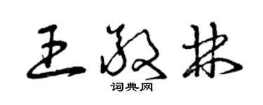 曾慶福王敬林草書個性簽名怎么寫