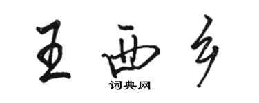 駱恆光王西鄉行書個性簽名怎么寫