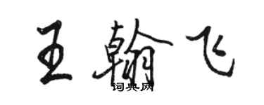 駱恆光王翰飛行書個性簽名怎么寫