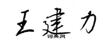 王正良王建力行書個性簽名怎么寫