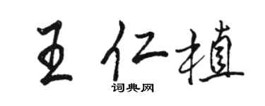 駱恆光王仁植行書個性簽名怎么寫