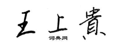 王正良王上貴行書個性簽名怎么寫