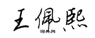 王正良王佩熙行書個性簽名怎么寫