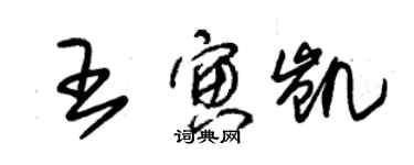 朱錫榮王寅凱草書個性簽名怎么寫