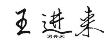 駱恆光王進來行書個性簽名怎么寫