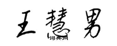 王正良王慧男行書個性簽名怎么寫