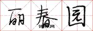 段相林麗春園行書怎么寫