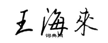 王正良王海來行書個性簽名怎么寫