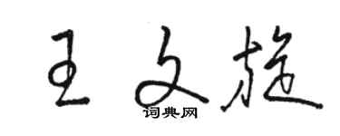 駱恆光王文旋草書個性簽名怎么寫