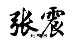 胡問遂張震行書個性簽名怎么寫