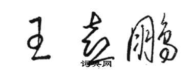 駱恆光王喜鵬草書個性簽名怎么寫