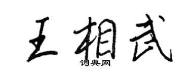 王正良王相武行書個性簽名怎么寫
