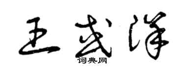 曾慶福王或洋草書個性簽名怎么寫