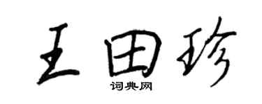 王正良王田珍行書個性簽名怎么寫
