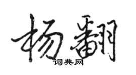 駱恆光楊翻行書個性簽名怎么寫