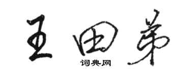 駱恆光王田弟行書個性簽名怎么寫