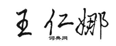 駱恆光王仁娜行書個性簽名怎么寫