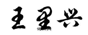 胡問遂王里興行書個性簽名怎么寫