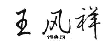 駱恆光王風祥行書個性簽名怎么寫