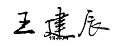 曾慶福王建辰行書個性簽名怎么寫