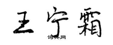 曾慶福王寧霜行書個性簽名怎么寫