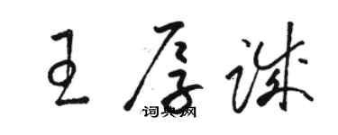 駱恆光王厚誠草書個性簽名怎么寫