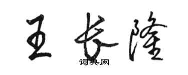 駱恆光王長隆行書個性簽名怎么寫
