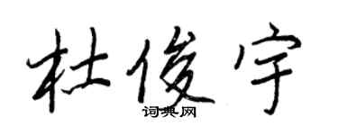 王正良杜俊宇行書個性簽名怎么寫