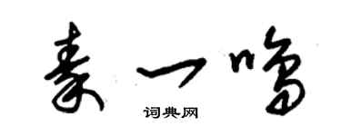 朱錫榮秦一鳴草書個性簽名怎么寫