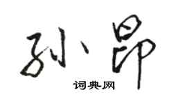 駱恆光孫昂行書個性簽名怎么寫