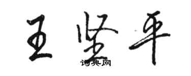 駱恆光王堅平行書個性簽名怎么寫